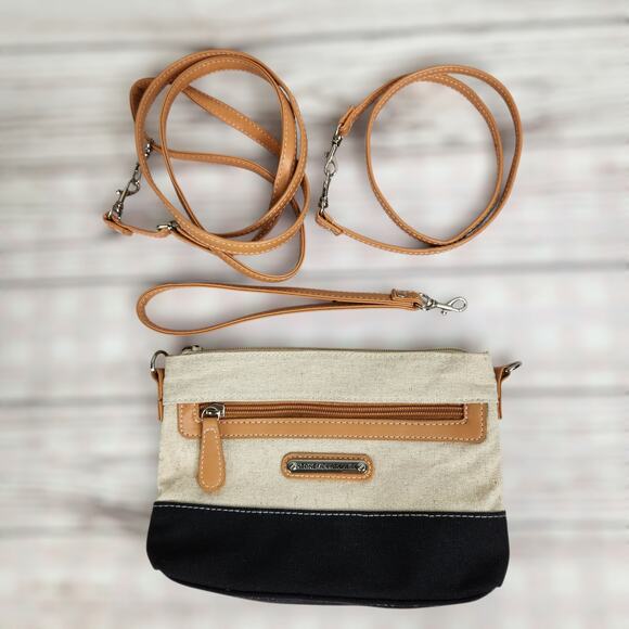 Stone Mountain Women's Crossbody Clutch Shoulder Linen Color Block Bag - Picture 1 of 14